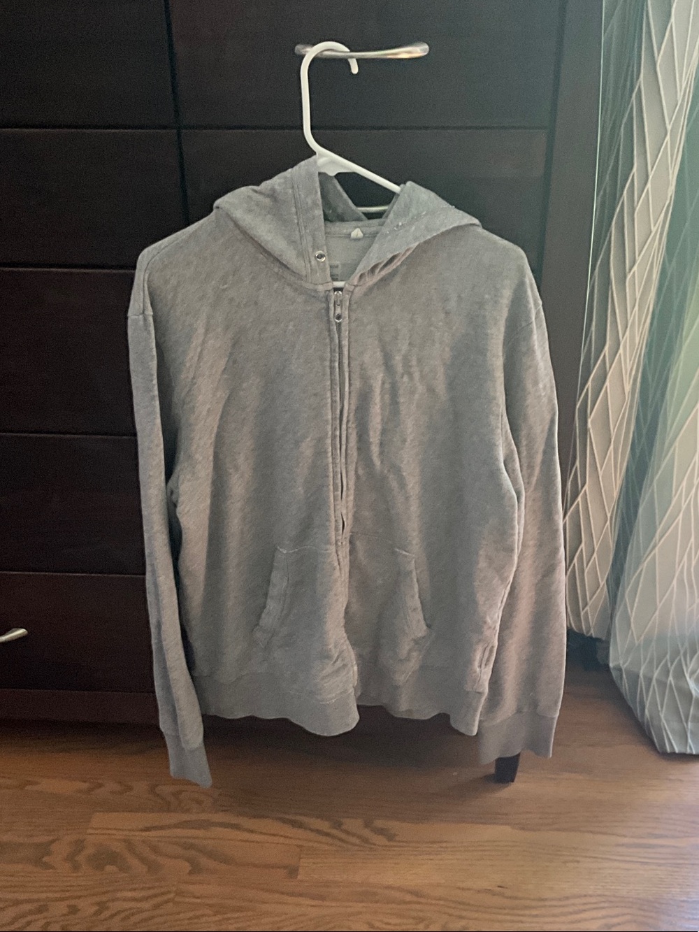 rag & bone Men's Light Gray Zip Hoodie Sweater
